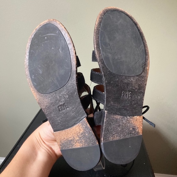 FRYE | Blair Side Ghillie Leather Gladiator Lace Up Flats - Picture 5 of 6